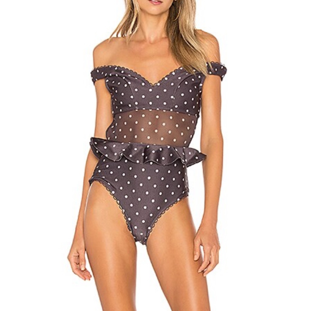 Zimmermann Prima Flutter One-Piece in Mink Dot